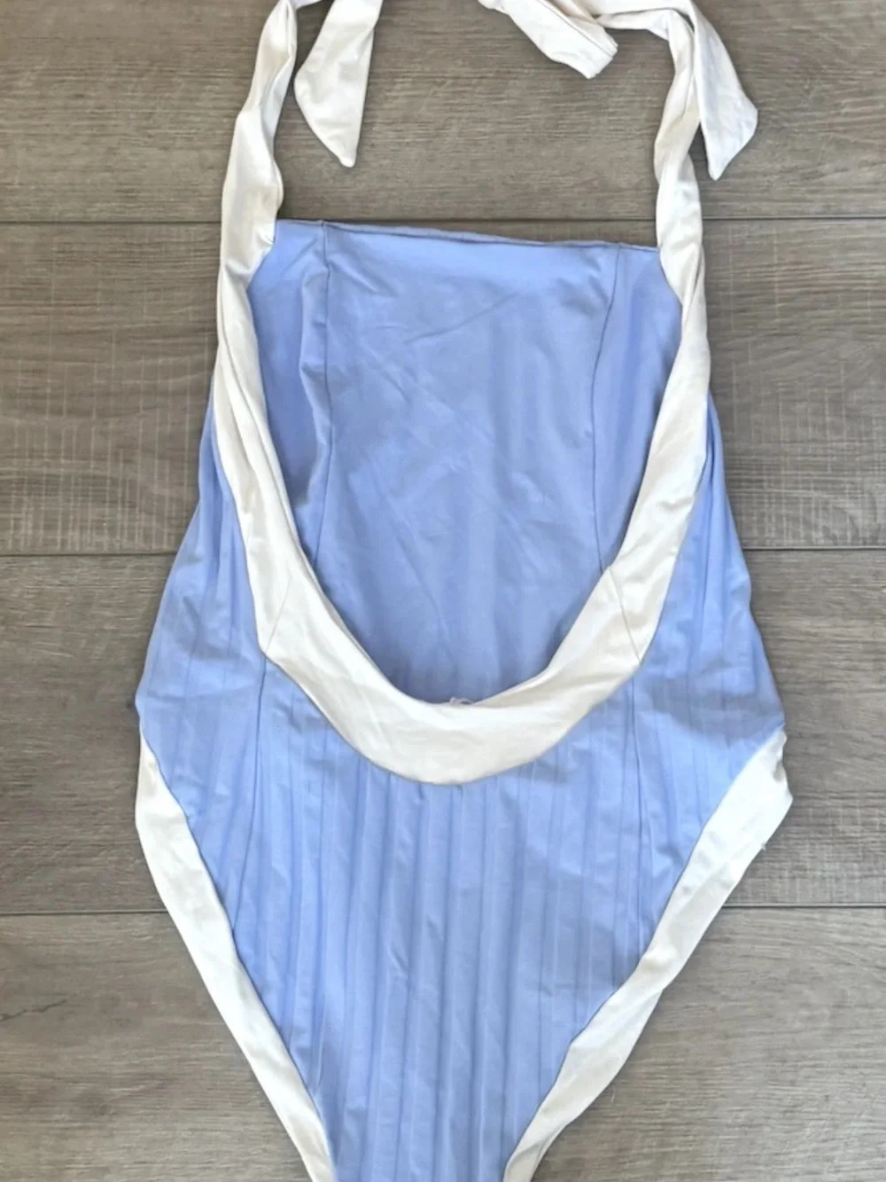 Ya Los Angeles Light Blue Halter One-Piece with White Trim